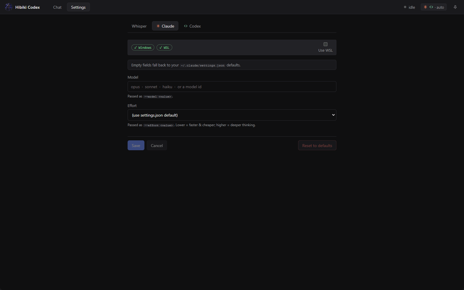 Claude tab showing detection tags for Windows and WSL, a Use WSL checkbox, and the winget install panel.